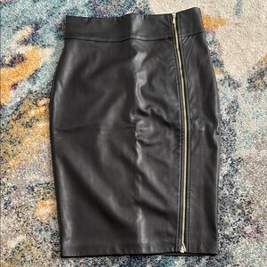 Dynamite Black Asymmetrical Midi Pencil Skirt